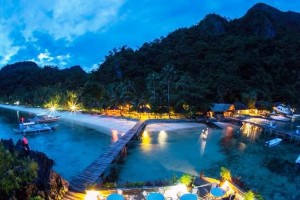 Sangat Island at night